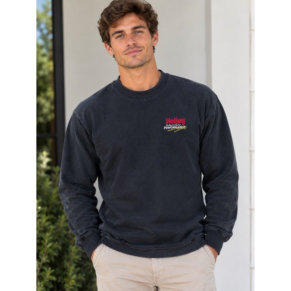 Y2K VTG Holley Men's Long Sleeve T-Shirts, Black 100% Cotton. NHRA VINTAGE